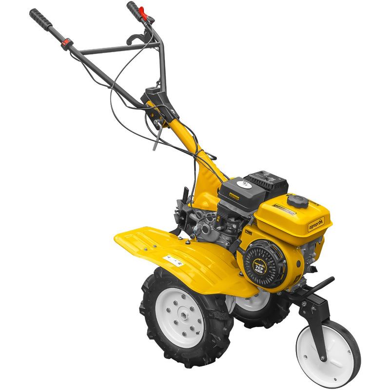 Motosapa AgroPro HS 500 motor 7 CP 2+1 viteze latime lucru 90-120 cm freze roti cauciuc 4.00x8 roata frontala tahometru