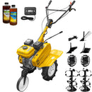 Motosapa AgroPro HS 500 motor 7 CP 2+1 viteze latime lucru 90-120 cm freze roti cauciuc 4.00x8 roata frontala tahometru roti metal plug arat rarita reglabila plug cartofi cupla accesorii 2l ulei