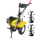 Motocultor AgroPro HS 1000B motor 8 CP benzina EURO V 2+1 viteze latime lucru 115 cm freze 2+1+1 roti 5.00-8" roti metal plug arat rarita reglabila plug cartofi cultivator plug reversibil remorca 3l ulei