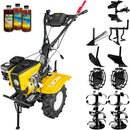 Motocultor AgroPro HS 1000B motor 8 CP benzina EURO V 2+1 viteze latime lucru 115 cm freze 2+1+1 roti 5.00-8" roti metal plug arat rarita reglabila plug cartofi cultivator plug reversibil 3l ulei