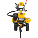 Motocultor AgroPro HS 950 NEW motor 8 CP benzina 2+1 viteze latime lucru 65-90 cm freze roti cauciuc 4.00x8" capota cu far LED tahometru roti metal plug arat rarita reglabila plug cartofi cultivator plug reversibil remorca 3l ulei