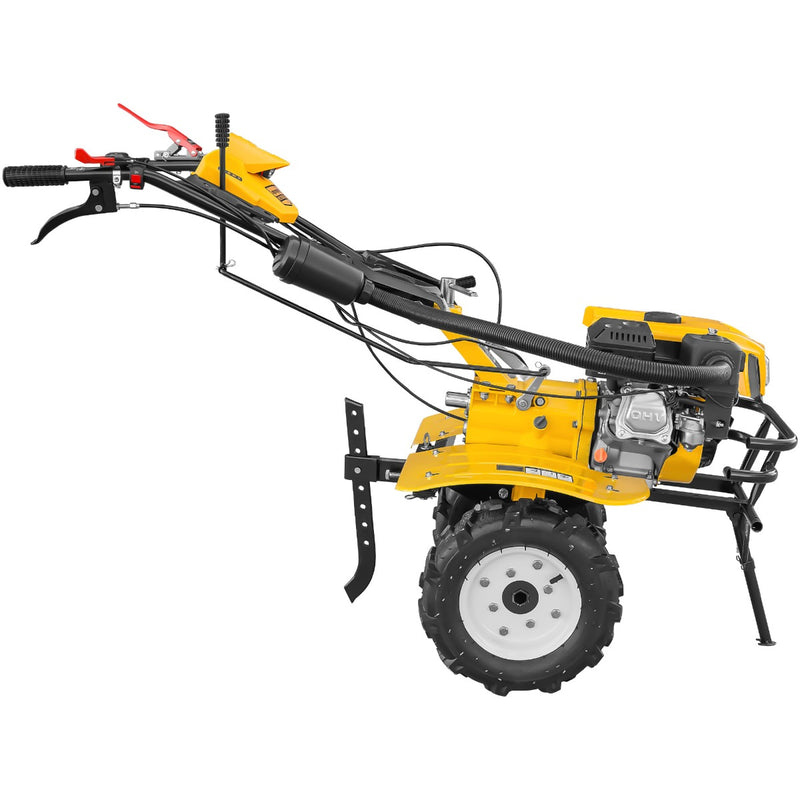 Motocultor AgroPro HS 950 NEW motor 8 CP benzina 2+1 viteze latime lucru 65-90 cm freze roti cauciuc 4.00x8" capota cu far LED tahometru remorca 3l ulei