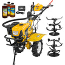 Motocultor AgroPro HS 950 NEW motor 8 CP benzina 2+1 viteze latime lucru 65-90 cm freze roti cauciuc 4.00x8" capota cu far LED tahometru 3l ulei