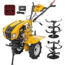 Motocultor AgroPro LC 850 motor Loncin 7 CP benzina 2+1 viteze latime lucru 65-90 cm freze roti cauciuc 4.00x8" capota cu faruri LED tahometru