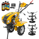 Motocultor AgroPro LC 850 motor Loncin 7 CP benzina 2+1 viteze latime lucru 65-90 cm freze roti cauciuc 4.00x8" capota cu faruri LED tahometru 3l ulei