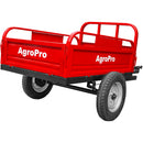 Remorca AgroPro REM 700 capacitate max 550 kg roti 5.00-12&quot; dimensiuni bena 138x89x28 cm basculare frana de mana frana picior