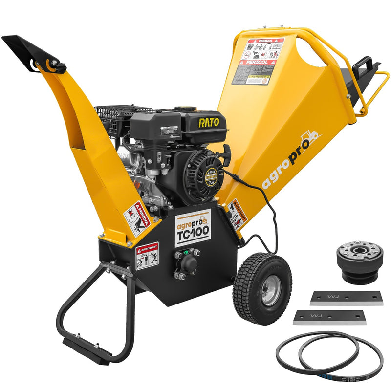 Tocator crengi AgroPro TC100 motor RATO 7 CP benzina capacitate tocare 100 mm