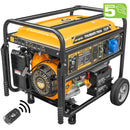 Generator curent AgroPro THUNDER 7500 putere 7.5kW 230V monofazat benzina rezervor 25 L pornire electrica telecomanda AVR permite automatizare ATS sistem transport cu roti si manere