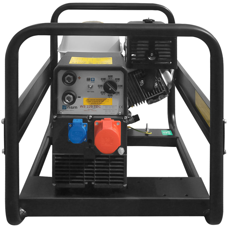 Generator curent pentru sudare industrial AgroPro W220 DC GX motor Honda GX 390 13 CP putere maxima 6.5 kVA benzina trifazat kit sudura