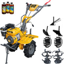 Motocultor AgroPro G900 motor 8 CP benzina 2+1 viteze latime lucru 65-95 cm freze roti cauciuc 4.00x8" roti metal plug arat rarita reglabila plug cartofi 3l ulei