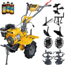 Motocultor AgroPro G900 motor 8 CP benzina 2+1 viteze latime lucru 65-95 cm freze roti cauciuc 4.00x8" roti metal plug arat rarita reglabila plug cartofi cultivator plug reversibil 3l ulei