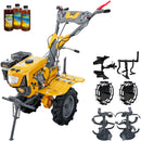 Motocultor AgroPro G900L motor 8 CP benzina 2+1 viteze latime lucru 65-95 cm freze roti cauciuc 4.00x8" capota far LED roti metal cultivator plug reversibil 3l ulei