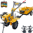 Motocultor AgroPro G900L motor 8 CP benzina 2+1 viteze latime lucru 65-95 cm freze roti cauciuc 4.00x8" capota far LED remorca 3l ulei