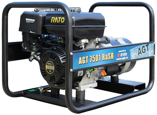 Generator curent AGT 7501 RaSB putere 6.4 kW 230 V benzina pornire manuala rezervor 6.5 L