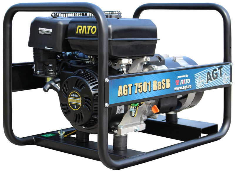 Generator curent AGT 7501 RaSB putere 6.4 kW 230 V benzina pornire manuala rezervor 6.5 L