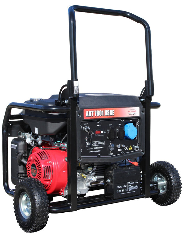 Generator curent AGT 7601 HSBE TTL + AT409 putere 6.6 kW 230 V benzina pornire electrica rezervor 28L
