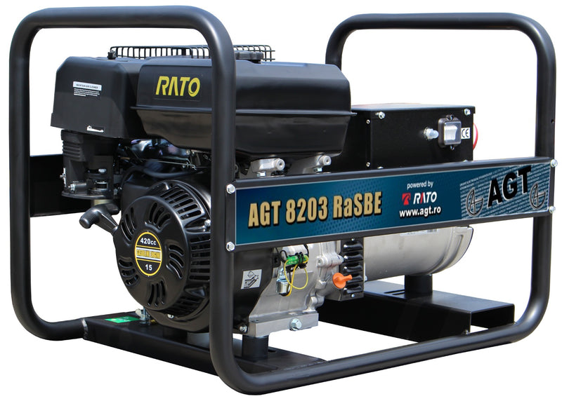 Generator curent AGT 8203 RaSBE putere 7 kW trifazat benzina pornire electrica rezervor 6.5 L