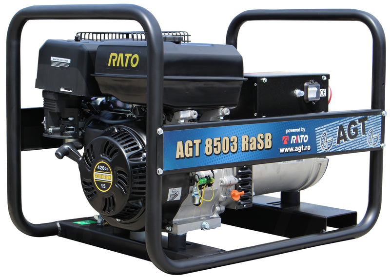 Generator curent AGT 8503 RaSB putere 8 kW trifazat benzina pornire manuala rezervor 6.5 L