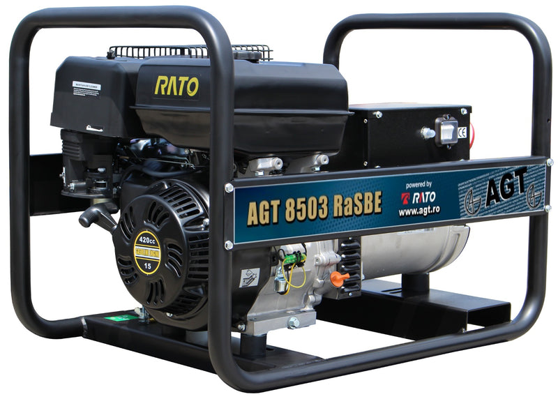 Generator curent AGT 8503 RaSBE putere 8 kW trifazat benzina pornire electrica rezervor 6.5 L