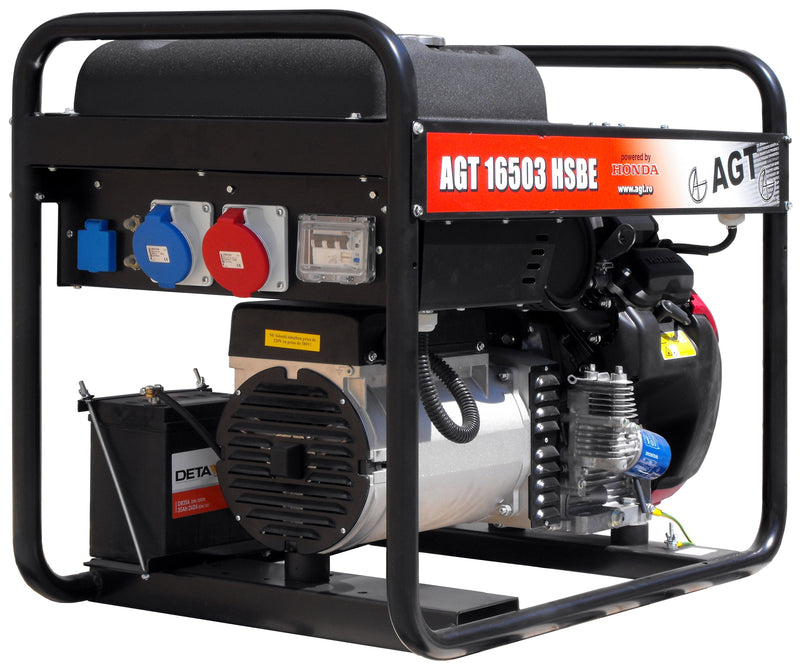 Generator curent AGT 16503 HSBE putere 12.8 kW 400 V benzina pornire electrica rezervor 16L AVR