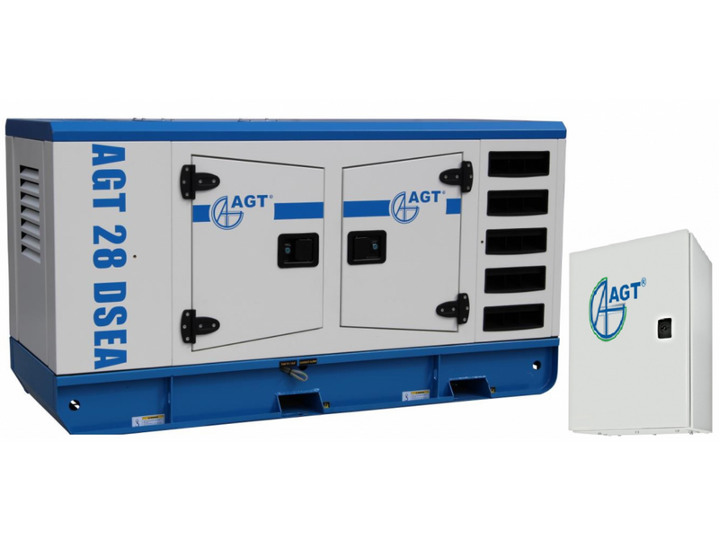 Generator curent cu automatizare AGT 28 DSEA putere 22 kW 400 V diesel pornire electrica insonorizat rezervor 50 L + ATS 42/12