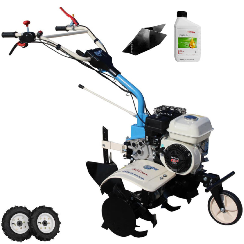 Motosapa AGT 6500 PREMIUM motor Honda GP160 5.5 CP latime lucru 80 cm 2+1 viteze freze rarita fixa roti cauciuc 4.00-8 0.6l ulei