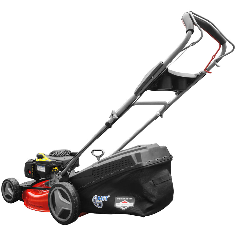 Masina de tuns gazonul AGT 48 ALLROAD motor Briggs&Stratton 450E 2.8 CP OHV autopropulsie reglare centralizata 7 trepte latime taiere 46 cm cos 55 l
