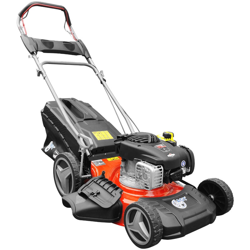 Masina de tuns gazonul AGT 48 ALLROAD motor Briggs&Stratton 450E 2.8 CP OHV autopropulsie reglare centralizata 7 trepte latime taiere 46 cm cos 55 l