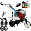 Motosapa AGT 5580 motor Honda GX160 5.5 CP latime lucru 80 cm 2+1 viteze freze rarita fixa roti cauciuc 4.00-8 roti metal plug arat rarita reglabila plug cartofi 2.6l ulei