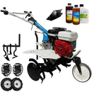 Motosapa AGT 5580 motor Honda GX160 5.5 CP latime lucru 80 cm 2+1 viteze freze rarita fixa roti cauciuc 4.00-8 roti metal cultivator 2.6l ulei