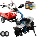 Motocultor AGT 7500 PREMIUM motor Honda GP200 6.5 CP latime lucru 80 cm 2+1 viteze freze rarita fixa roti cauciuc 4.00-8 remorca 3.6l ulei