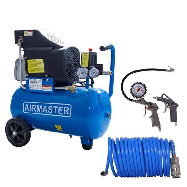 Compresor de aer Airmaster AIR2SHU824_KIT_AIR3 24 l 1500 W 8 bar 206 l/min + set 3 accesorii aer
