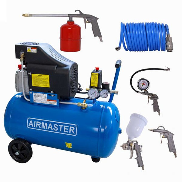 Compresor de aer Airmaster AIR2SHU850_AIR-70S 50 l 1500 W 8 bar 206 l/min + set 5 accesorii aer