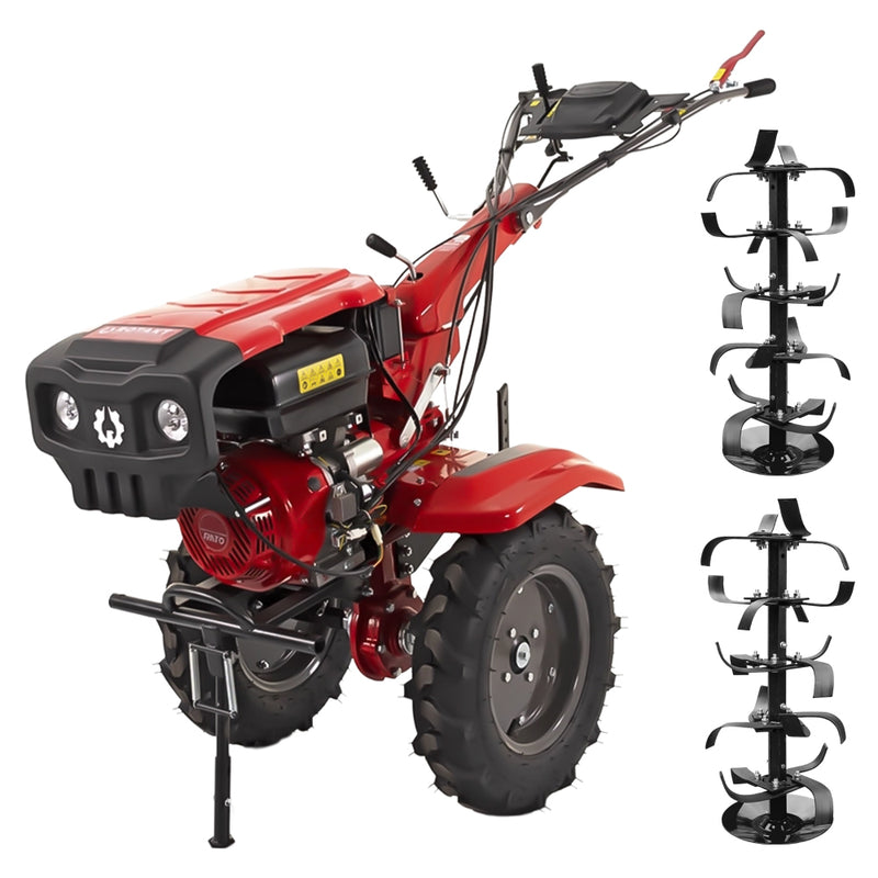 Motocultor Rotakt Apollo RO13R-2P motor 13 CP benzina 2+1 viteze latime lucru 56-135 cm freze roti cauciuc 5.00-12" 2 prize putere