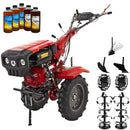 Motocultor Rotakt Apollo RO13R-2P motor 13 CP benzina 2+1 viteze latime lucru 56-135 cm freze roti cauciuc 5.00-12" 2 prize putere roti metal plug arat rarita reglabila plug cartofi 5l ulei