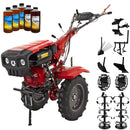 Motocultor Rotakt Apollo RO13R-2P motor 13 CP benzina 2+1 viteze latime lucru 56-135 cm freze roti cauciuc 5.00-12" 2 prize putere roti metal plug arat rarita reglabila plug cartofi cultivator plug reversibil 5l ulei