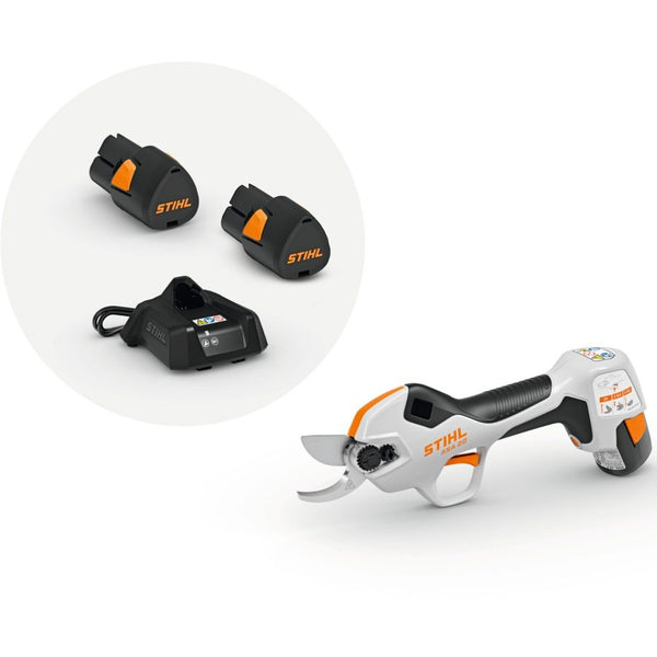 Foarfeca de gradina STIHL ASA 20 cu 2x acumulatori AS 2 si incarcator AL 1 deschidere lama reglabila 25 mm afisaj LCD