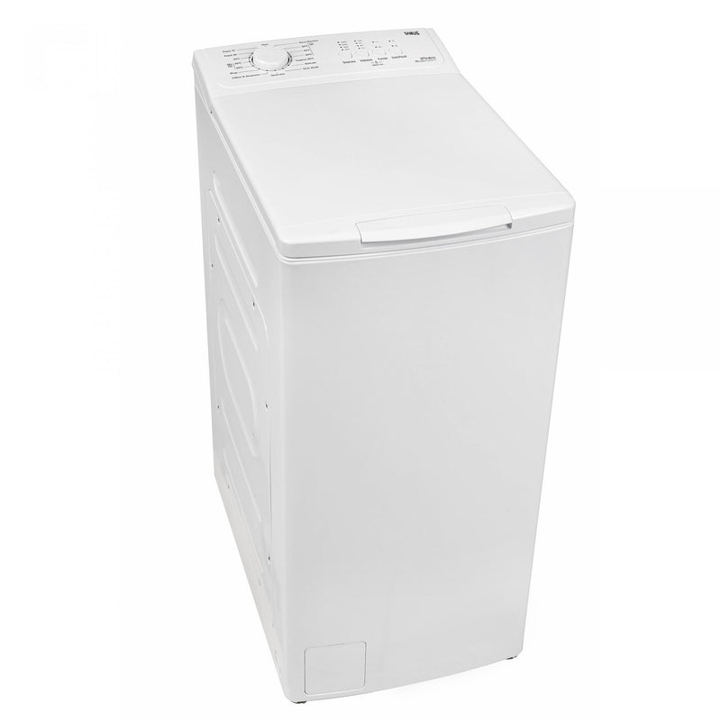 Masina de spalat rufe cu incarcare verticala Samus WTSI-80132 8 kg 1300 rpm clasa A latime 40 cm motor inverter auto-echilibrare tambur pornire intarziata blocare acces copii