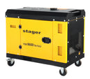 Generator insonorizat Stager YDE8600TA-TA3 7.5kVA 3000rpm dual diesel pornire electrica furnizeaza aceeasi putere monofazic cat si trifazic