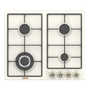 Plita pe gaz incorporabila Samus PSG-64VS3 4 arzatoare arzator Wok putere 8 kW aprindere electrica dispozitiv siguranta arzatoare latime 58 cm design retro