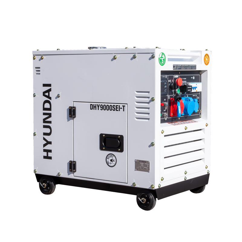 Generator de curent inverter trifazat Hyundai DHY-9000SEi-T putere maxima 8.1 kW diesel rezervor 15 L 400V
