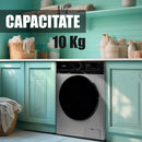 Masina de spalat rufe Samus WSADI-10145DS 10 kg 1400 rpm clasa A adancime 53.5 cm motor inverter auto-echilibrare tambur eliminare par de animale curatare tambur pornire intarziata blocare acces copii