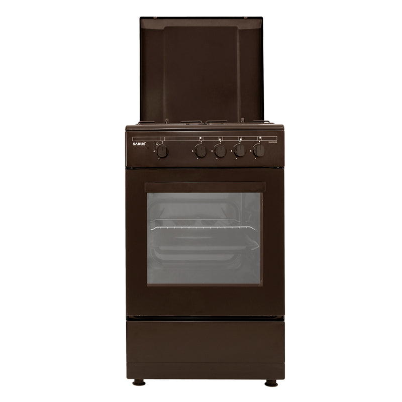Aragaz pe gaz Samus SM450MBS 4 arzatoare latime 50 cm dispozitiv siguranta plita si cuptor