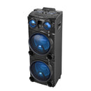 Boxa portabila Samus Fiesta 12 100 W Bluetooth USB slot card SD Aux in radio FM intrare microfon functie True Wireless Stereo negru microfon inclus telecomanda