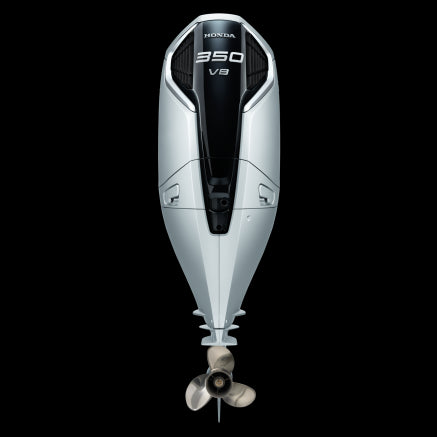 Motor barca Honda BF350 XDU cu mansa cizma lunga DBW 150 CP 4T pornire electrica elice de inox cu 3 aripi port incarcare 70A-ALB NH565 “Grand&nbsp;Prix”