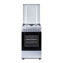 RESIGILAT: Aragaz electric/ gaz Samus SM562AENS1 INOX 4 arzatoare pe gaz cuptor electric 43 litri 6 functii grill ventilator timer aprindere electrica dispozitv siguranta arzatoare latime 49.8 cm