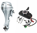 Motor barca Honda BF15 LRU cu mansa cizma lunga 15 CP 4T rezervor si linie incluse elice aluminiu cu 4 aripi port incarcare 12A