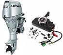 Motor barca Honda BF30 LRTU cu mansa cizma lunga 30 CP 4T pornire electrica rezervor si linie incluse elice aluminiu cu 3 aripi port incarcare 10A