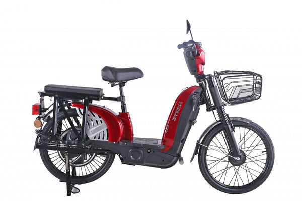 Bicicleta electrica Ztech ZT-01-G GRAPHENE autonomie 40 Km viteza maxima 25 km/h putere 480W acumulator 12Ah/48V nu necesita permis-Rosu