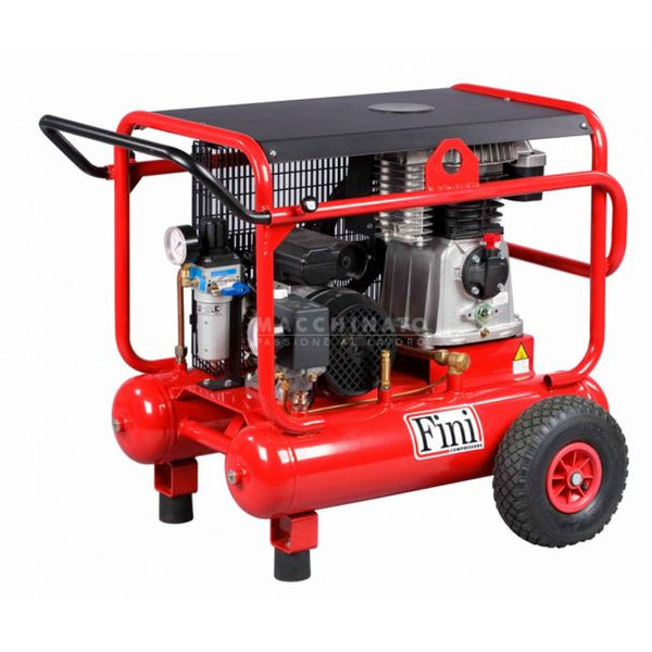 Compresor de aer cu ulei trifazat cu doi cilindri dispusi in V Fini WARRIOR BK113-4T-28BAR 3 kW 28 bar 265 l/min cu 2 butelii de 11 l